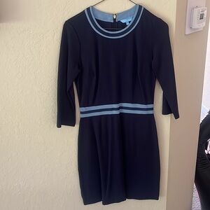 Draper James Navy Dress with Blue Stripes